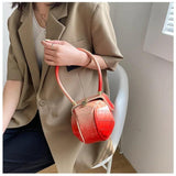 Small Round Leather Hand Bag For Women
