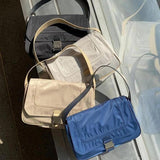 Nylon Armpit Bag Square Tote for Women Lock Handbags Purses Clutch