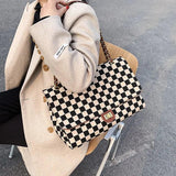 Canvas Crossbody Bag Vintage Tote Chain Shoulder Messenger Bag