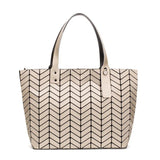 Luminous Shoulder Bag Geometric Plaid Tote Crossbody