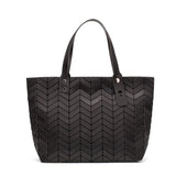 Luminous Shoulder Bag Geometric Plaid Tote Crossbody