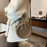 Round Crossbody Bag Women Handbag Tote Shoulder Bag PU Leather