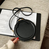 Round Crossbody Bag Women Handbag Tote Shoulder Bag PU Leather