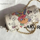 Women's Bear Graffiti Shoulder Bag S Chain Mobile Phone Bag