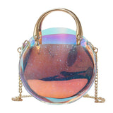 Laser Crossbody Bag Chain Mini Shoulder Bag Circle Small Messenger Bag
