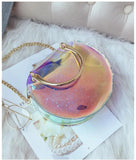 Laser Crossbody Bag Chain Mini Shoulder Bag Circle Small Messenger Bag