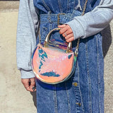 Laser Crossbody Bag Chain Mini Shoulder Bag Circle Small Messenger Bag
