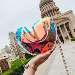Laser Crossbody Bag Chain Mini Shoulder Bag Circle Small Messenger Bag