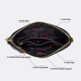 Cowhide Leather Crossbody Bag Large Capacity Shoulder Phone Purse