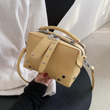 Small Square Texture Handbag - Single Shoulder Bag