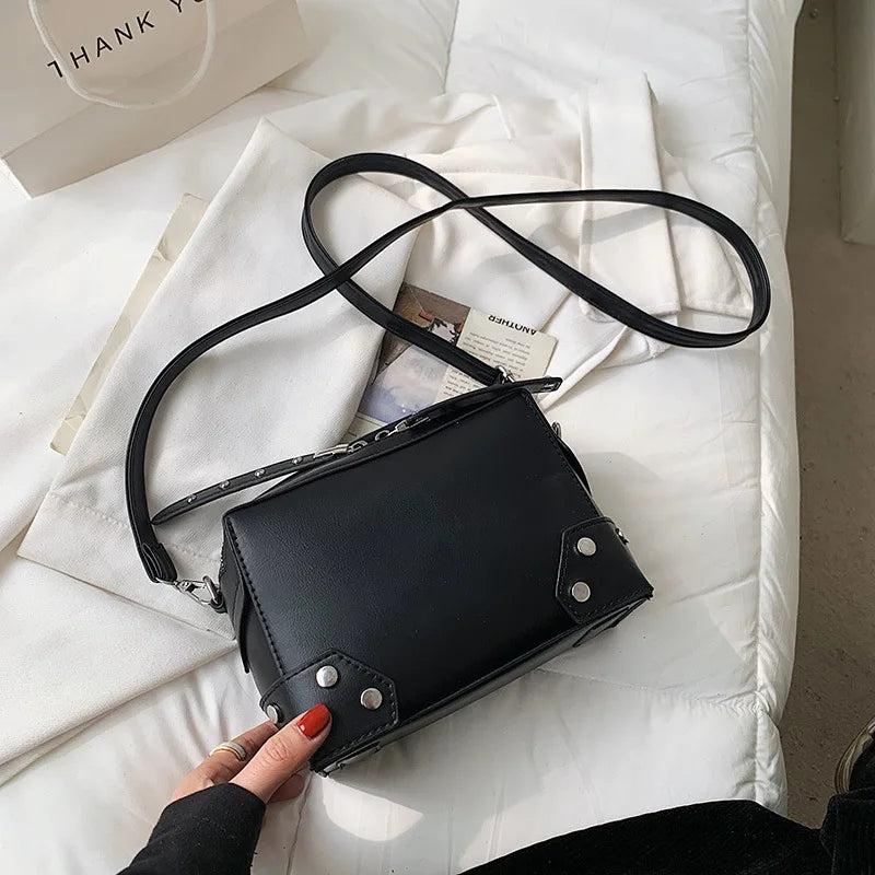 Small Square Texture Handbag - Single Shoulder Bag