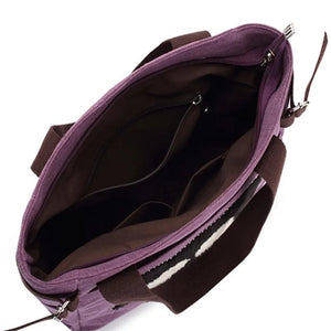 Canvas Women's Cat Applique Handbag with Diamonds Shoulder Bag Totes