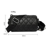 Plaid Casual Sling Handbags Womens Leather Vintage Messenger Bag
