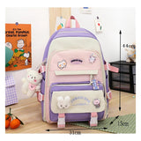 5pcs/set School Backpack Bag for Teenager Girls Large Capacity School Shoulder B
