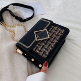 Leather Weave Crossbody Bag for Women