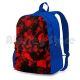 Red Black-Red Abstract Art Outdoor Hiking Backpack Waterproof Camping