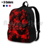 Red Black-Red Abstract Art Outdoor Hiking Backpack Waterproof Camping