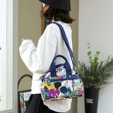 Small Women's Crossbody Bag Nylon Flower Print Shoulder Messenger Handbags