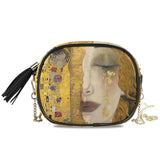 Gustav Klimt Oil Art Painting Leather Bag with Chain Handbag