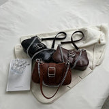 Vintage Leather Crossbody Bags for Women Chain Handbags and Purses