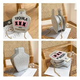 Tequila Bottle Clutch Purse Handbag Chain Shoulder Bag