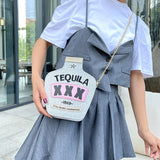 Tequila Bottle Clutch Purse Handbag Chain Shoulder Bag