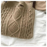 Vintage Knit Women Open Shopper Top-handle Bag