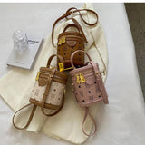 ASHINE Cylinder Bucket Bag Leather Shoulder Crossbody Bag