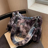 Plush Messenger Bag Autumn/Winter Style Single Shoulder Bucket Bag