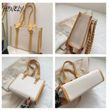 Waterproof Braided Strap Tote Bag for Women Large Handbag