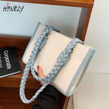 Waterproof Braided Strap Tote Bag for Women Large Handbag