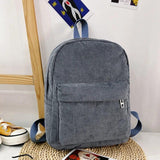 Corduroy School Bag Soft Shoulder Backpack for Toddlers, Daily Casual Lunch