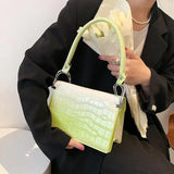 Crocodile Pattern Small Square Shoulder Bag Women's Handbag
