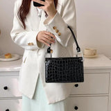 Crocodile Pattern Small Square Shoulder Bag Women's Handbag