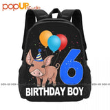 Birthday Boy 6 Pig Clothing Crazy Pig Love Backpack Large Capacity Print Foldabl
