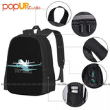 Boeing 737 Max Shadow Backpack Large Capacity Vintage Schoolbag 3d Printing