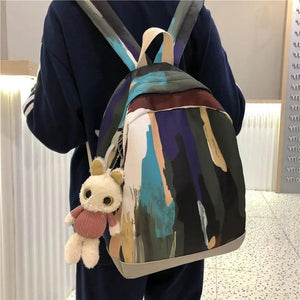 Harajuku Zipper Nylon Backpack Couple School Bags