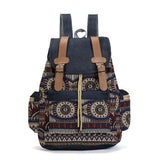 Vintage Ethnic Backpack Wearproof Teenager Girls Boys Canvas Bag Travel Bags