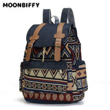 Vintage Ethnic Backpack Wearproof Teenager Girls Boys Canvas Bag Travel Bags