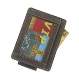 Men Retro Leather Money Clip RFID Slim Credit Card Holder