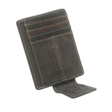 Men Retro Leather Money Clip RFID Slim Credit Card Holder