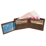 Retro Cow Leather Men's Short Wallet 2 Fold