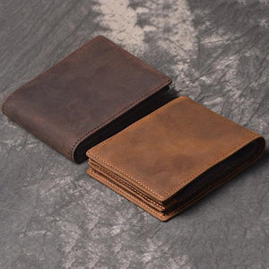 Retro Leather Men's Wallet Crazy Horse Vintage Style