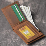 Retro Leather Men's Wallet Crazy Horse Vintage Style