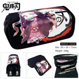 Demon Slayer Anime Canvas Pencil Case Box Cosmetic Makeup Change Purse Pen Bag