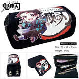 Demon Slayer Anime Canvas Pencil Case Box Cosmetic Makeup Change Purse Pen Bag