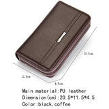 Mens Long Wallet Double Zipper Purses Durable Phone Cash Holder WBL49