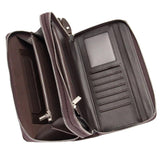 Mens Long Wallet Double Zipper Purses Durable Phone Cash Holder WBL49