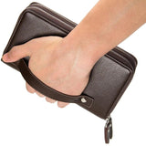 Mens Long Wallet Double Zipper Purses Durable Phone Cash Holder WBL49