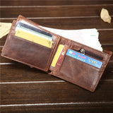 Men's Retro Leather Wallet Slim Cash Card Coin Purse